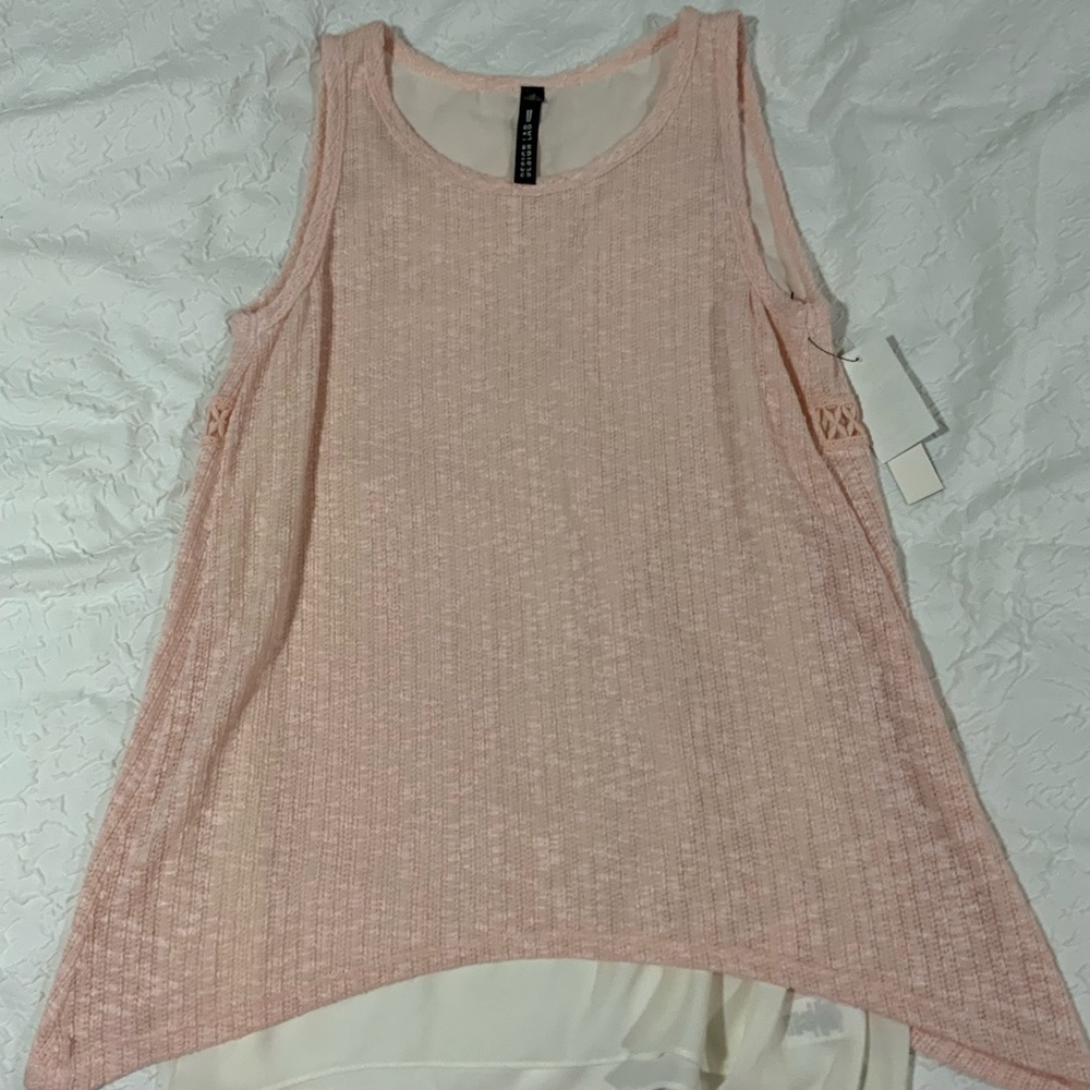 Design lab large women’s pale pink sleeveless blouse